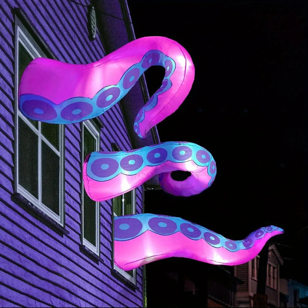 Halloween Inflatable Octopus Tentacle Outdoor Decor With Led Lights