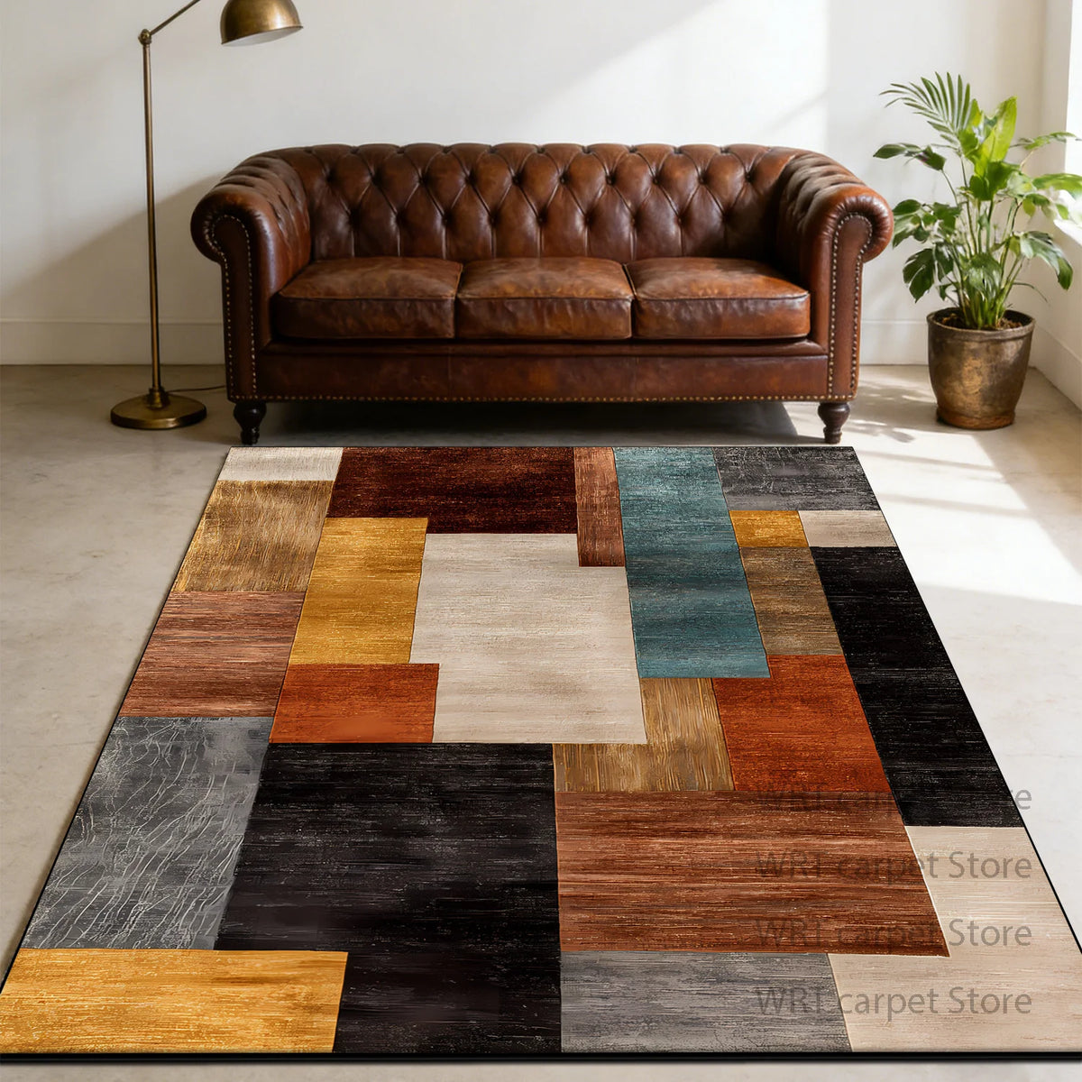 Stylish Geometric Washable Non Slip Area Rug For Home Decor