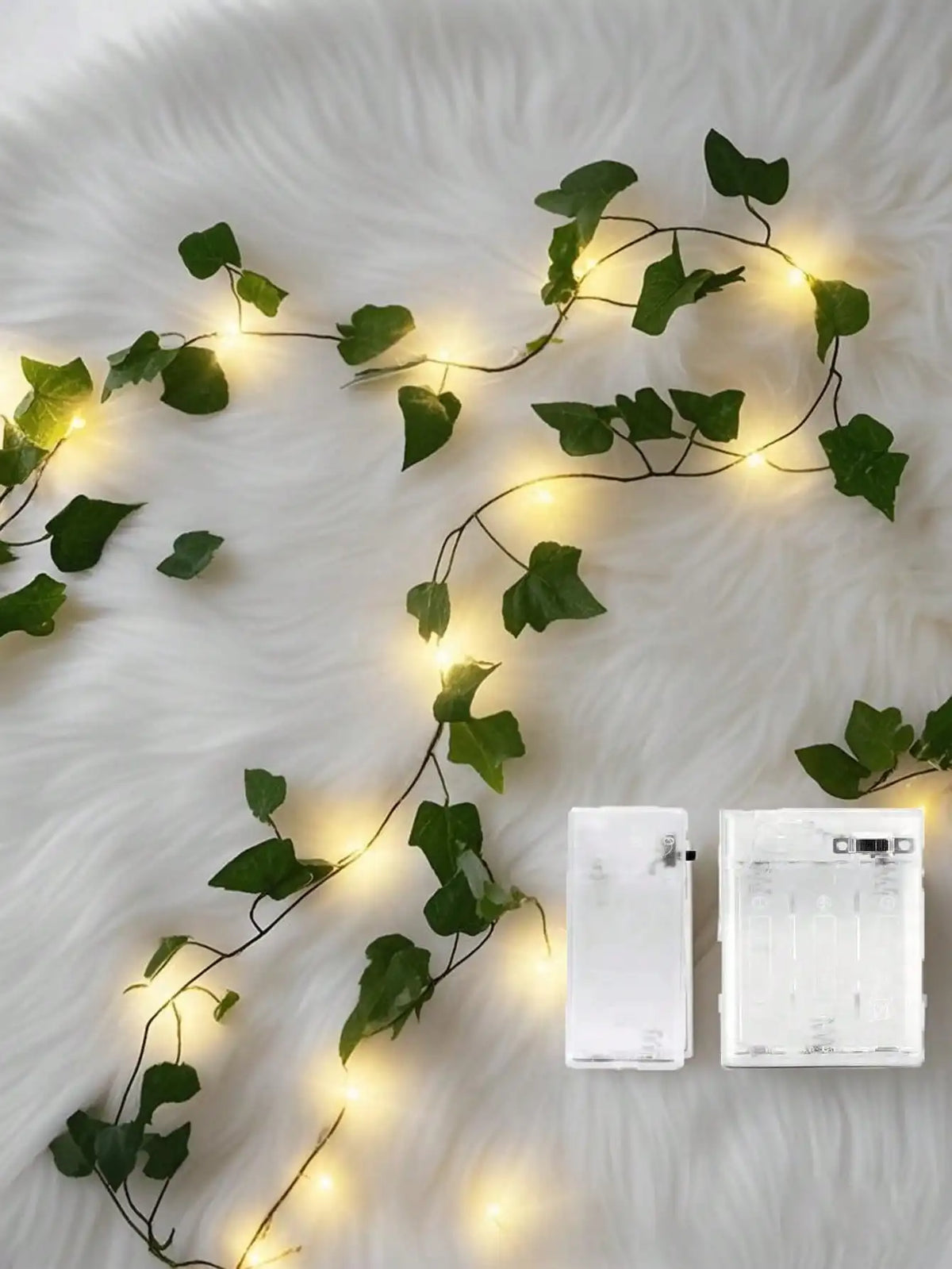 32.81ft 100 LED Ivy Lights, Vine Shaped, Battery Powered, Leaf Design, Suitable For Bedroom, Room, Wall, Garden, Garden Decor, Party
