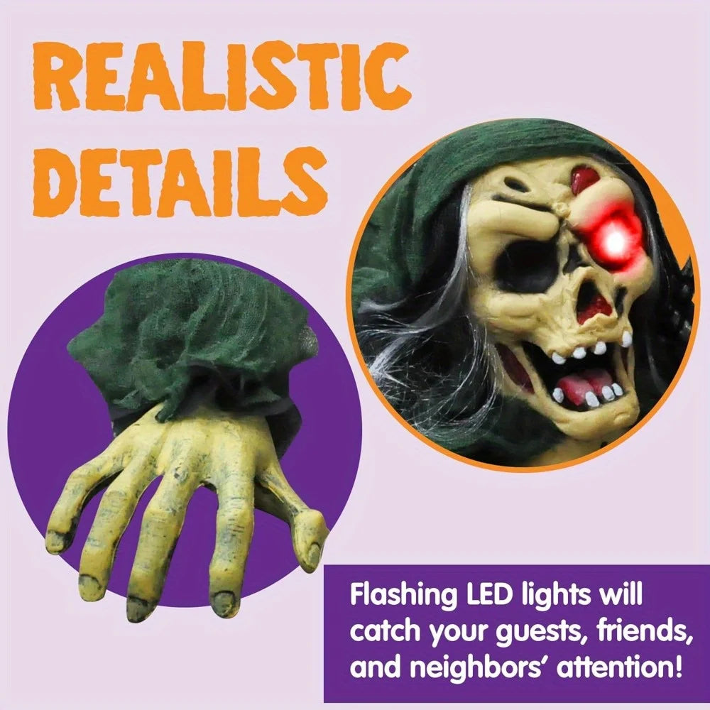 Zombie Groundbreaker Halloween Graveyard Outdoor Decor With Sound And Eyes