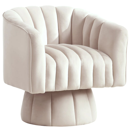 KORSER Velvet Swivel Barrel Accent Chair for Living Room