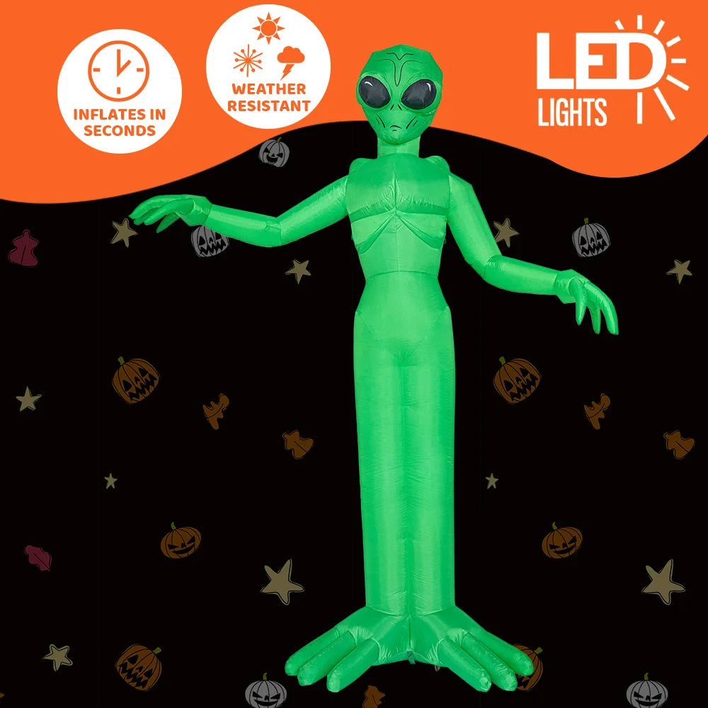 Halloween Alien Inflatable Outdoor Decoration With Built In Led Lights