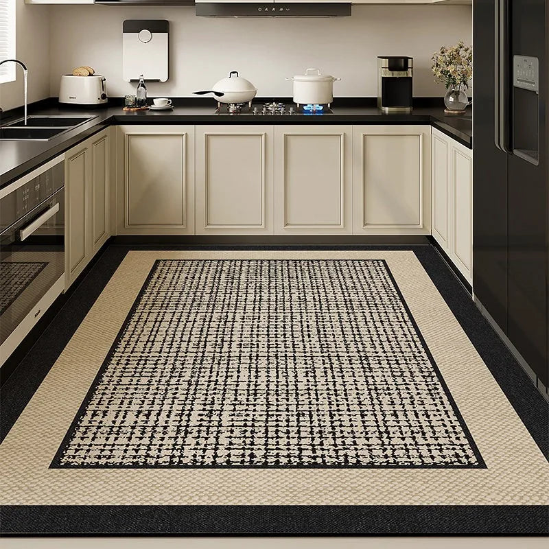 Kitchen Floor Mat Absorbent Non-slip Diatom Mud Foot Mats Striped Rug Large Size High-end Retro Home Decoration Carpet Alfombra