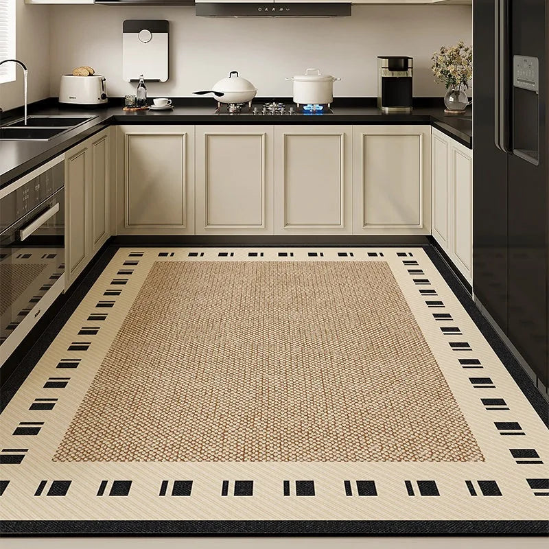 Kitchen Floor Mat Absorbent Non-slip Diatom Mud Foot Mats Striped Rug Large Size High-end Retro Home Decoration Carpet Alfombra