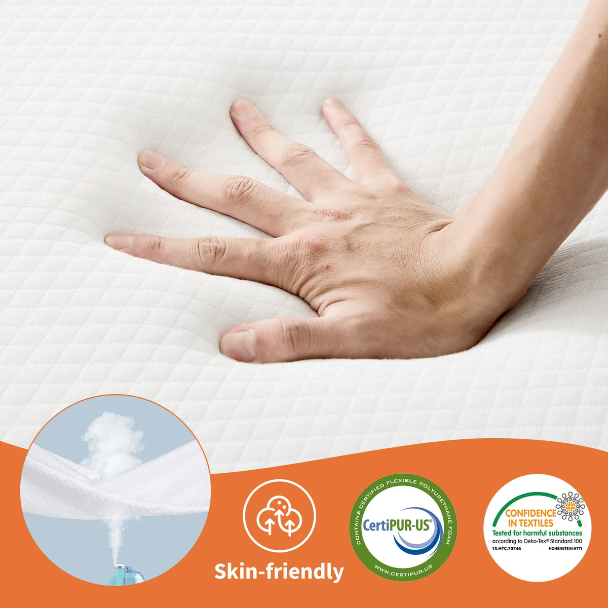 JHK Tri Fold Memory Foam Mattress With Washable Cover Portable Bed