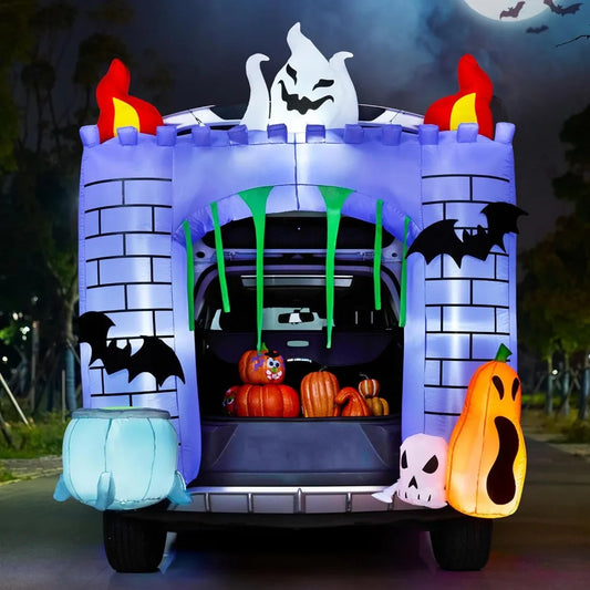 Halloween Inflatable Haunted Castle Outdoor Decor With Built Leds