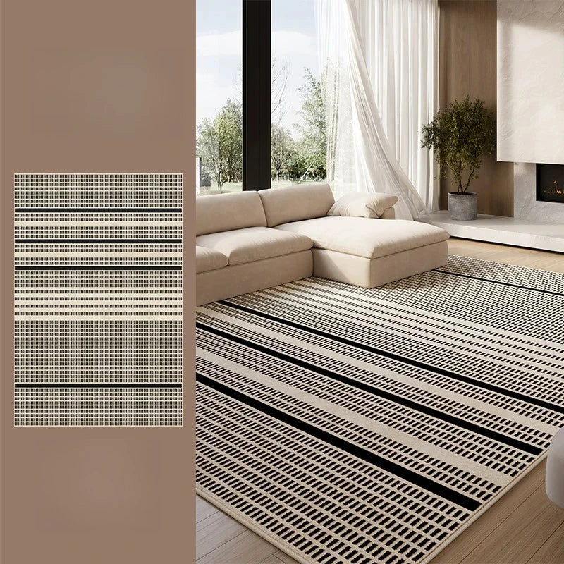 Retro Style Living Room Decoration Soft Carpet Large Area Rugs for Bedroom Washable Study Floor Mat Anti-slip Cloakroom Line Rug