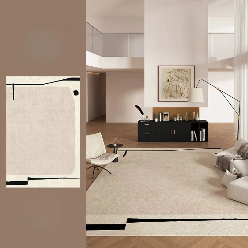Retro Style Living Room Decoration Soft Carpet Large Area Rugs for Bedroom Washable Study Floor Mat Anti-slip Cloakroom Line Rug