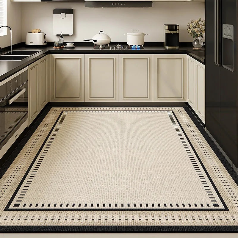 Kitchen Floor Mat Absorbent Non-slip Diatom Mud Foot Mats Striped Rug Large Size High-end Retro Home Decoration Carpet Alfombra