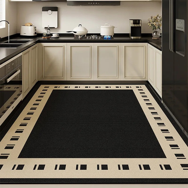 Kitchen Floor Mat Absorbent Non-slip Diatom Mud Foot Mats Striped Rug Large Size High-end Retro Home Decoration Carpet Alfombra