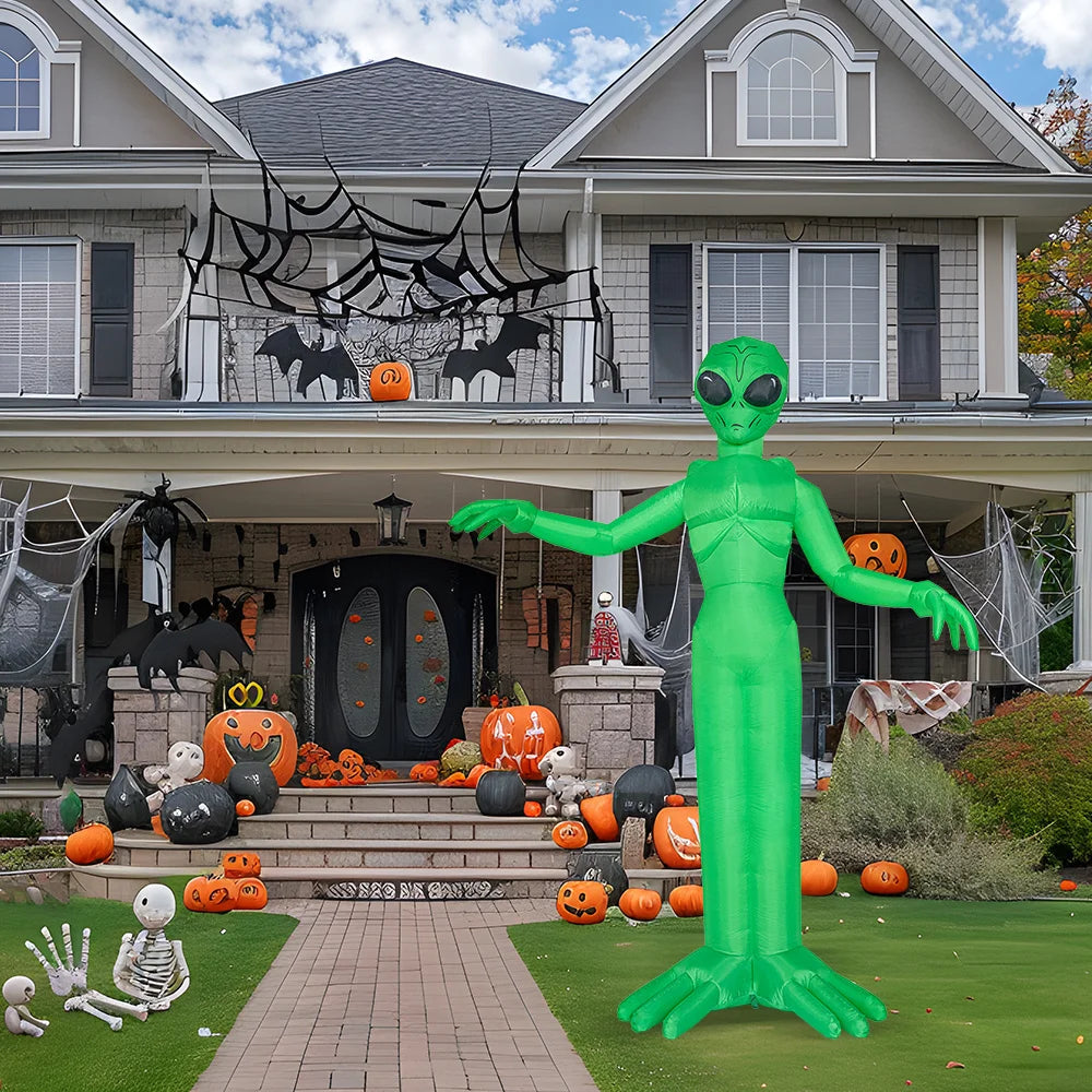 Halloween Alien Inflatable Outdoor Decoration With Built In Led Lights