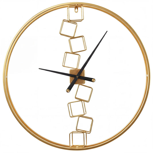 HOMASIS Nordic Style Metal Wall Clock Silent Modern Timepiece