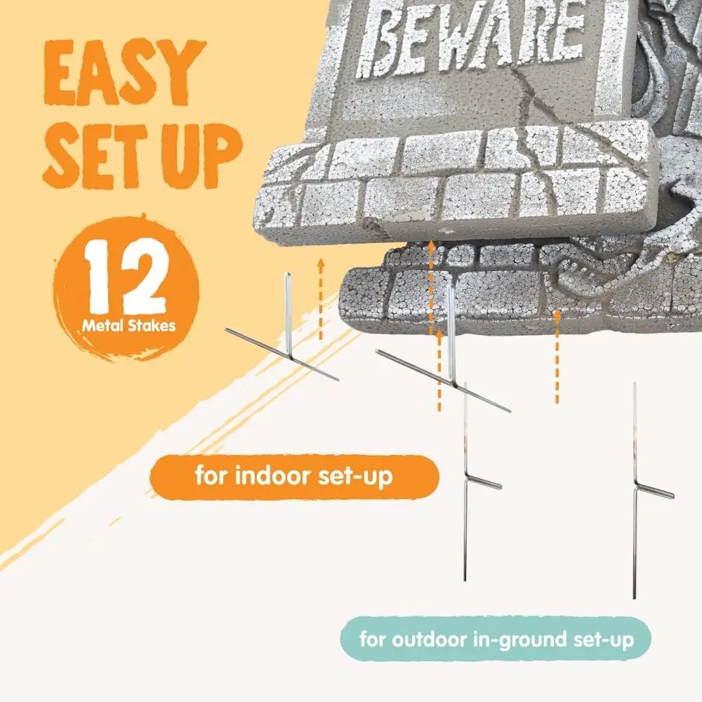 Halloween Foam Tombstone Yard Decoration Set With Stakes