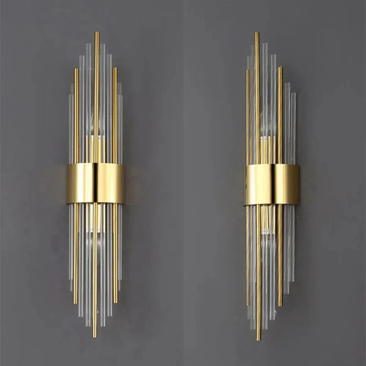 Indoor Home Decor Luxury Sconce Light Iron Base Glass Tube Lampshade Wall Lamps G9 Bulbs Up Down Hotel Corridor Lighting Lustres