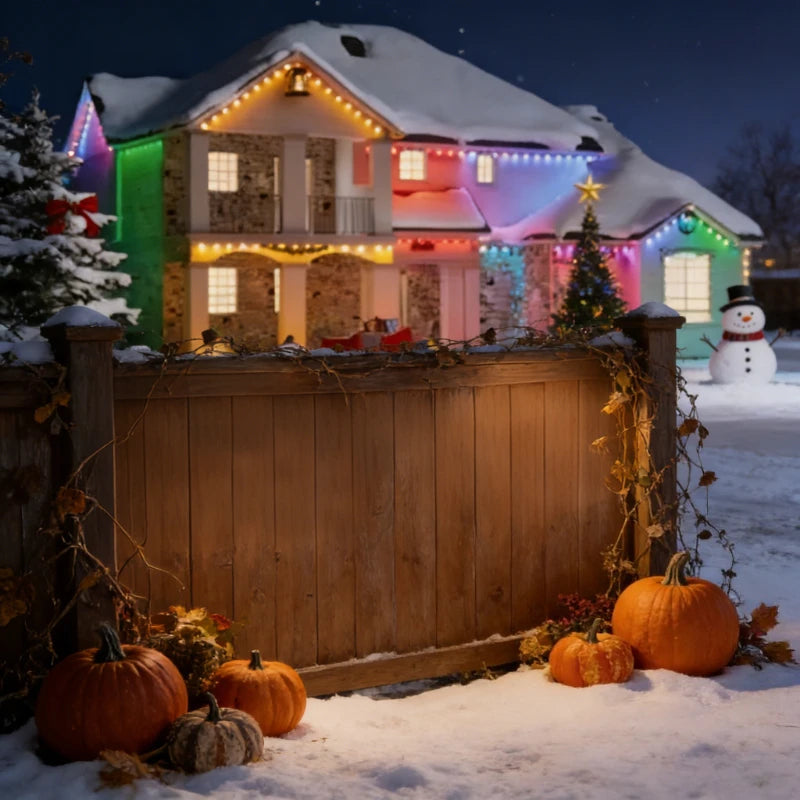 GCTECHING Waterproof Permanent Outdoor LED String Lights for Eaves Decor