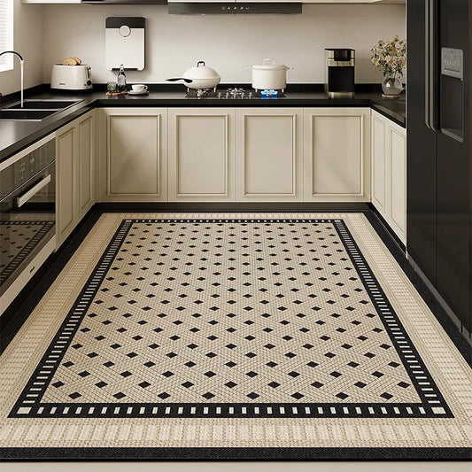 Kitchen Floor Mat Absorbent Non-slip Diatom Mud Foot Mats Striped Rug Large Size High-end Retro Home Decoration Carpet Alfombra