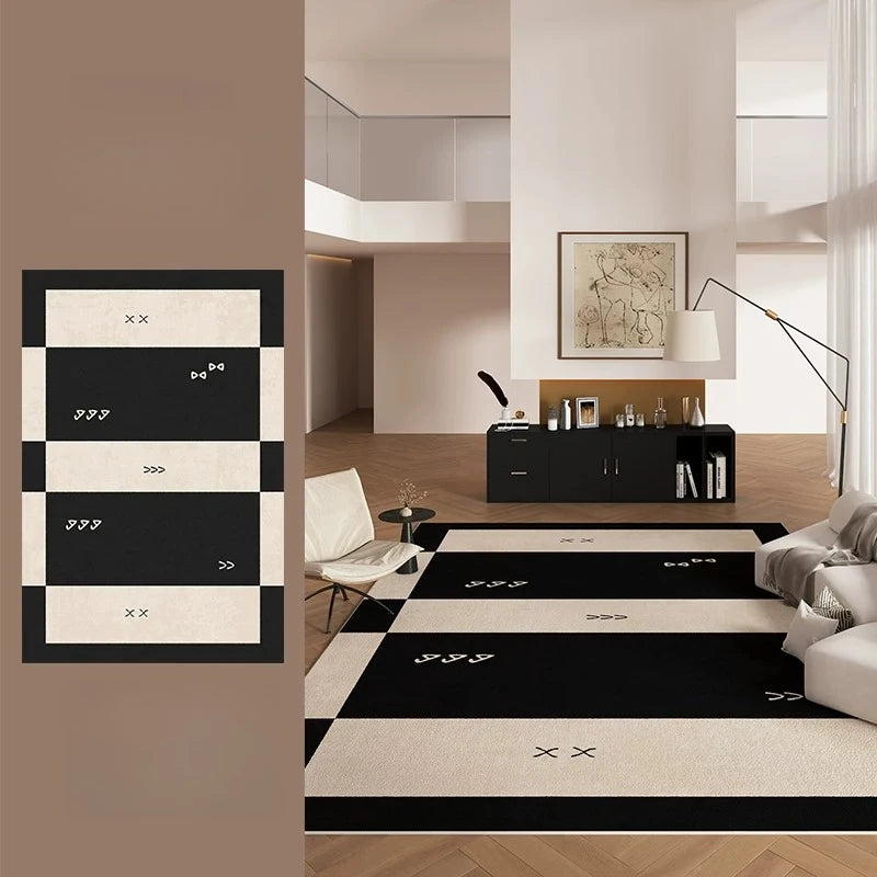Retro Style Living Room Decoration Soft Carpet Large Area Rugs for Bedroom Washable Study Floor Mat Anti-slip Cloakroom Line Rug