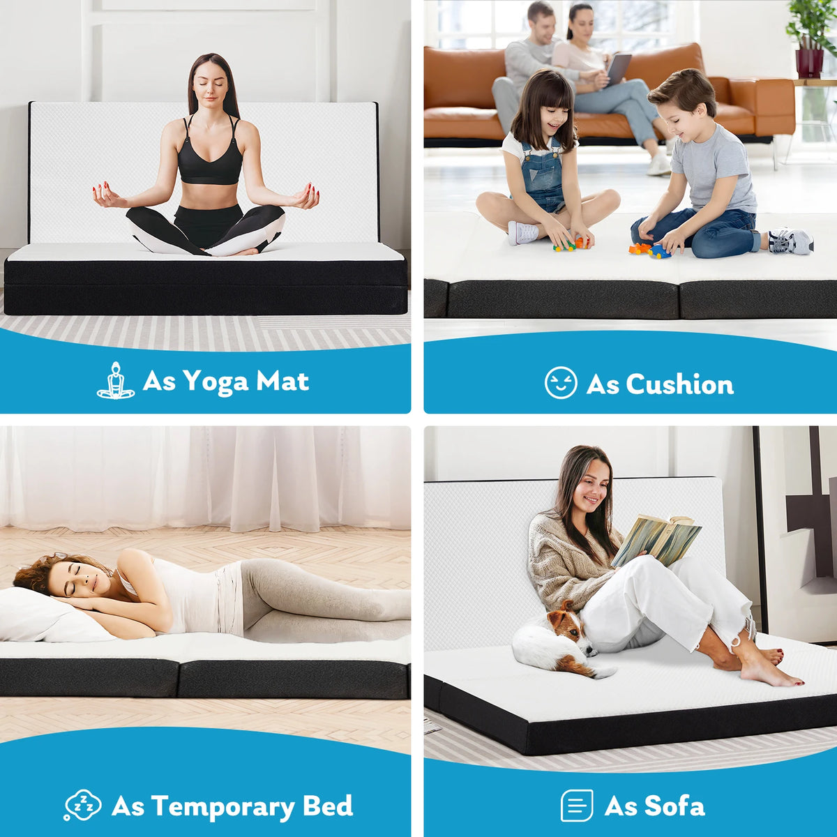 JHK Portable Folding Floor Bed With Memory Foam For Travel