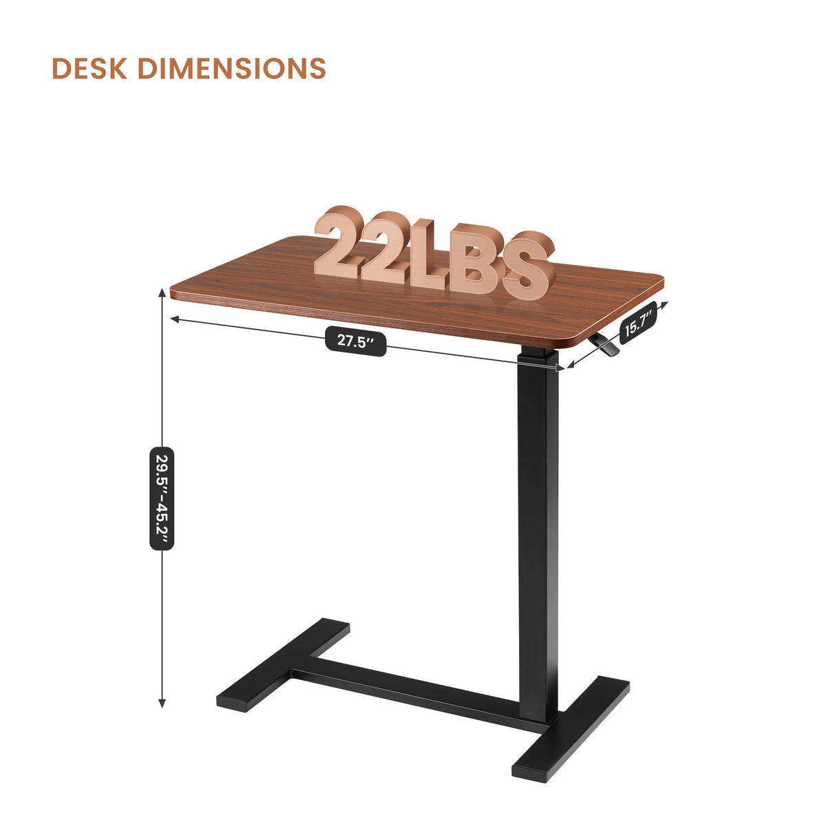 JHK Adjustable Overbed Bedside Table For Laptop And Home Use