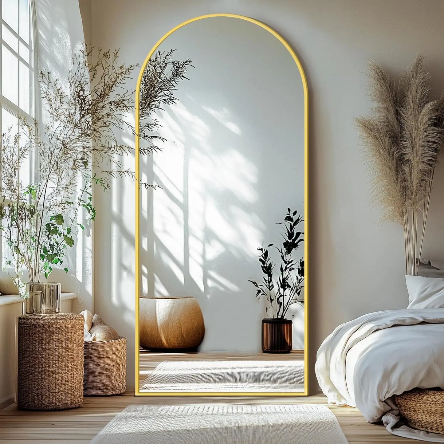 Mirror Full Length,Standing Mirror Full Body,Large Floor with Stand for Wall Entryway Door Bedroom Bathroom Living Room
