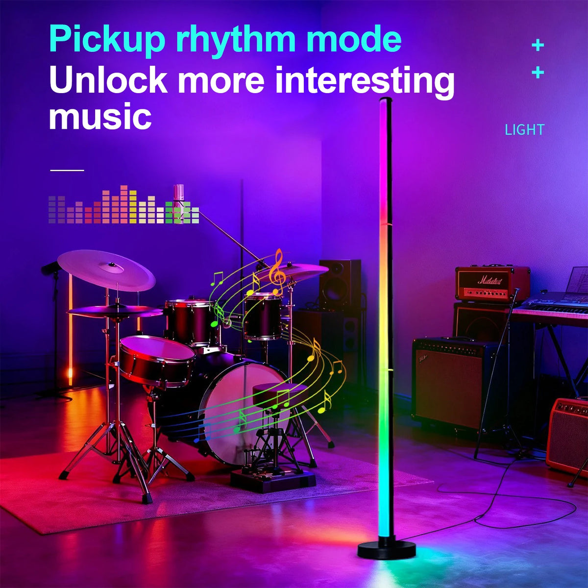 Noveyee Modern Led Floor Lamp Music Sync Smart Mood Light
