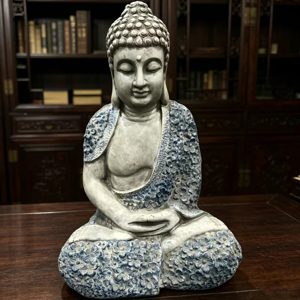 Resin Meditating Buddha Statue For Zen Garden Home Decor