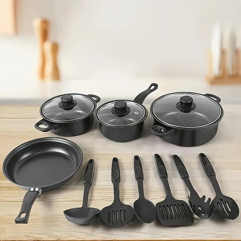 AEHOME Stainless Steel Nonstick Cookware Set With Kitchen Utensils