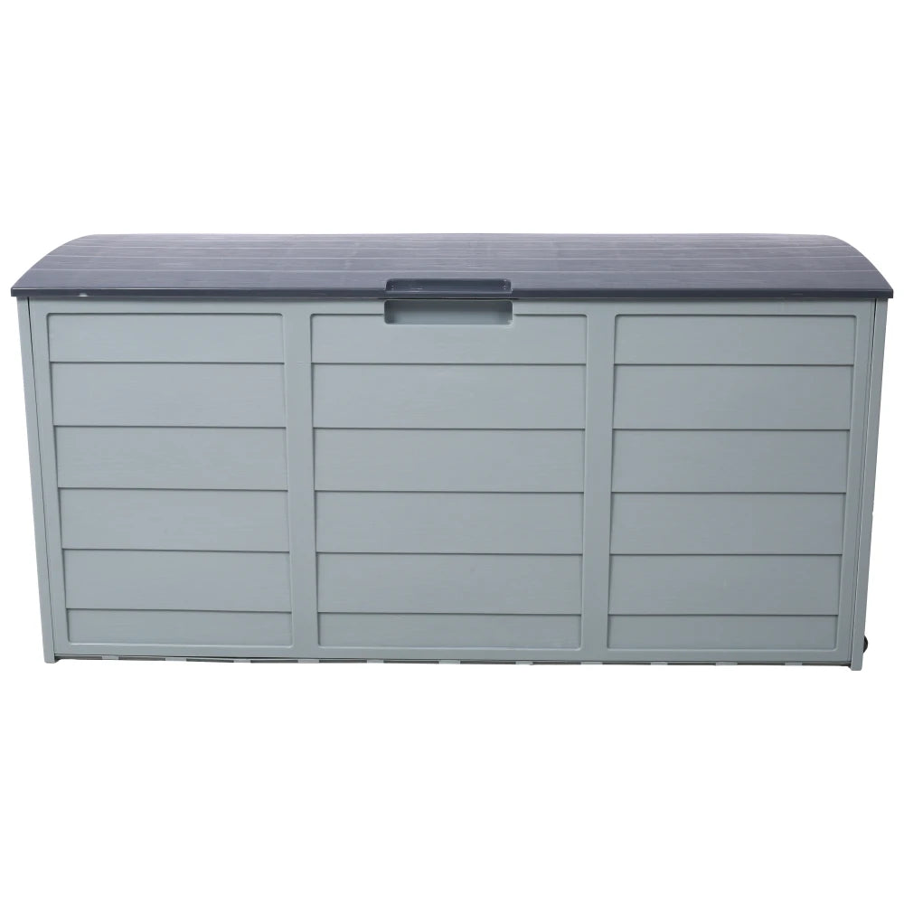 All Weather UV Resin 75 Gallon Outdoor Deck Box with Wheel Patio Backyard Storage Bin for Cushions Garden Tools Pool Toys
