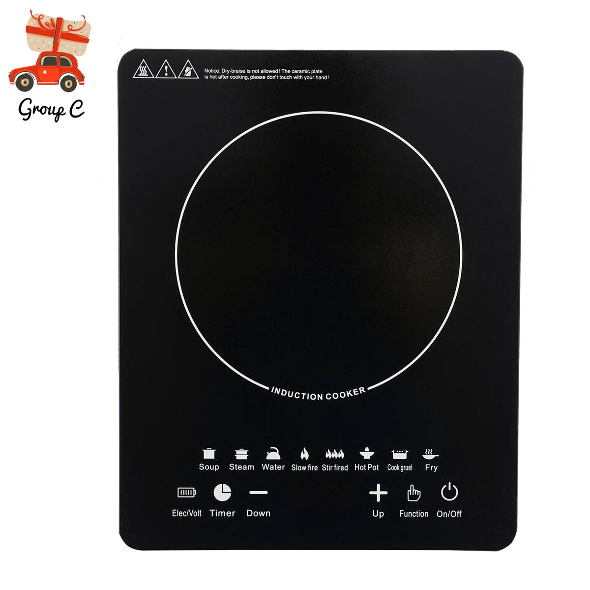 2200W Portable Induction Burner, Electric Induction Countertop Burner W/ Touch Panel, 8 Cooking Preset Programs, for Home, RV