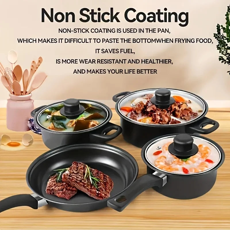 AEHOME Stainless Steel Nonstick Cookware Set With Kitchen Utensils