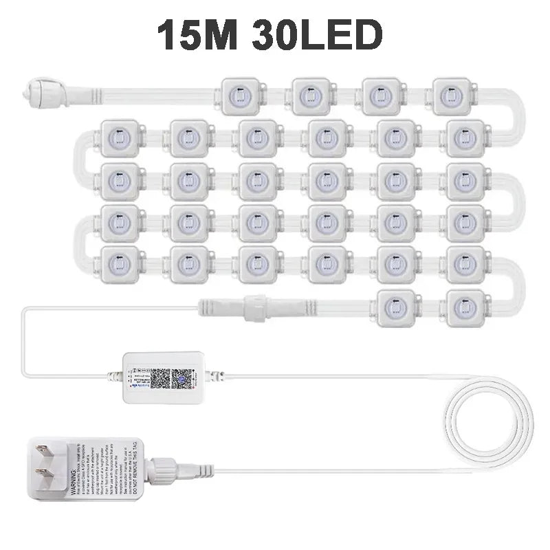 GCTECHING Waterproof Permanent Outdoor LED String Lights for Eaves Decor