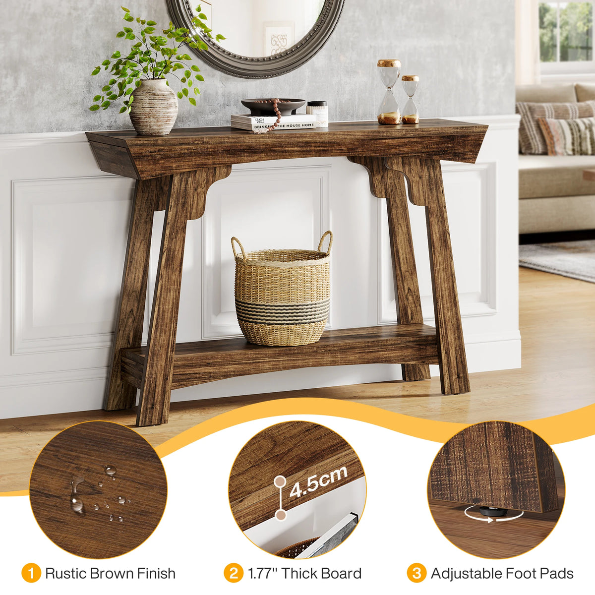 Tribesigns Wooden Console Table With Storage Shelf For Entryway