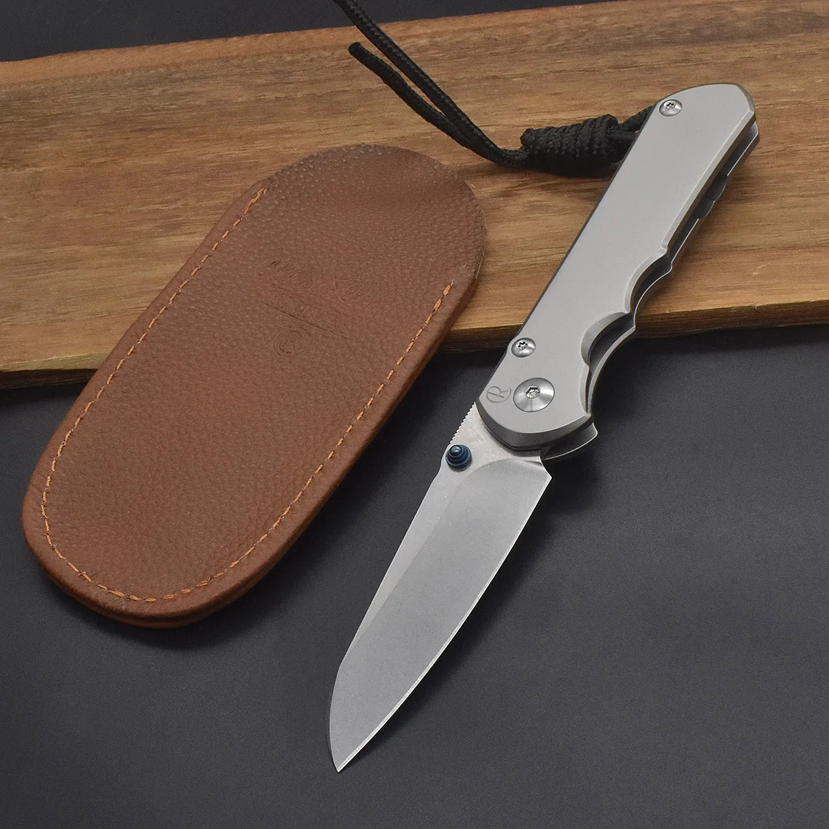 CR S35VN Blade | Stonewashed Titanium Alloy Outdoor Camping Knife | Ball Bearing EDC Survival Tool | High Hardness Ultra-Sharp