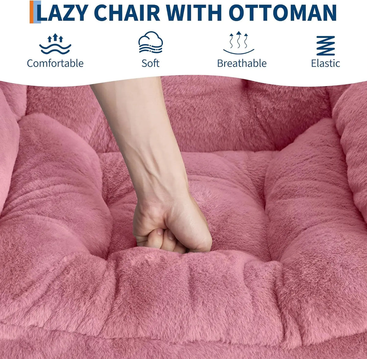 Comfortable Lounge Chair With Folding Ottoman Footrest for Reading