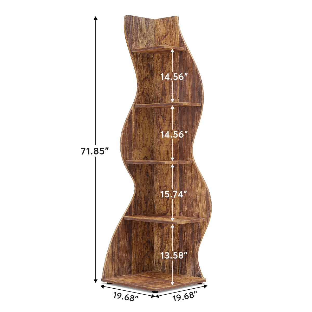 Tribesigns Rustic Corner Bookshelf Storage Rack And Plant Stand