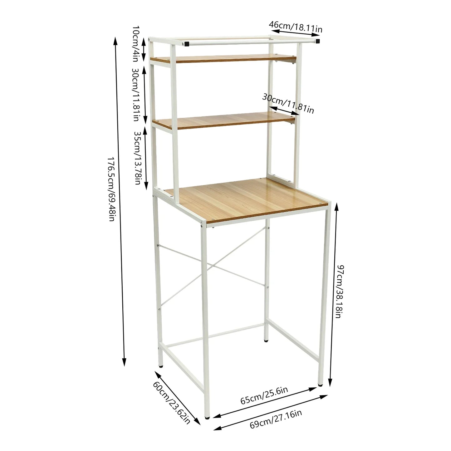 NEWEST Three-Tier Washer and Dryer Storage Shelf,Compartment Bathroom Space Saving Organizer Rack 22 lbs Each Tier Capacity