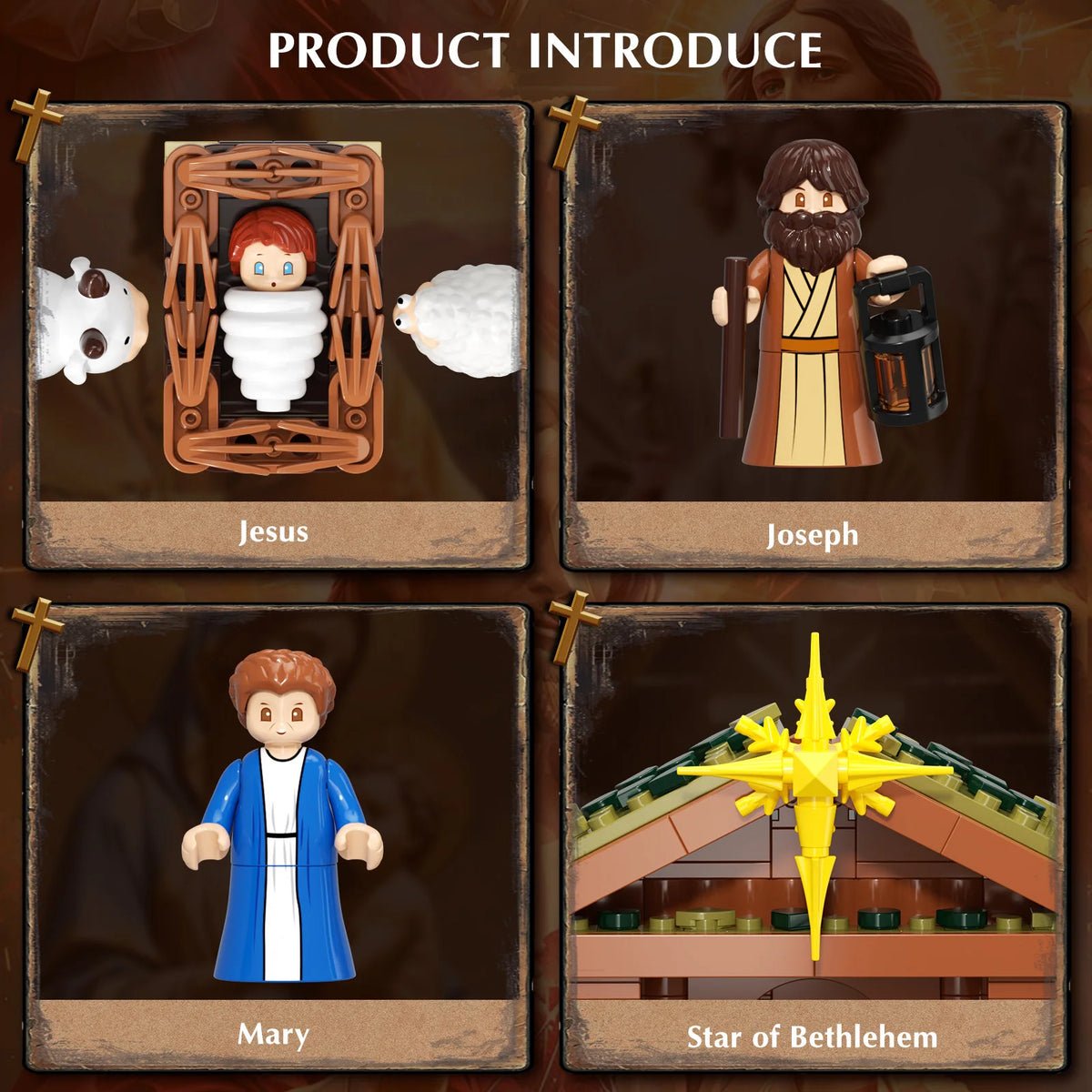 JAKI Christmas Nativity Model Kit Building Blocks for Adults Manger Stable Scene Tabletop Decor Gift for Family and Teens