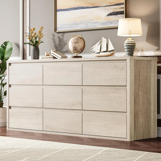 Acekool Modern Handleless Wood Dresser With Spacious Bedroom Storage