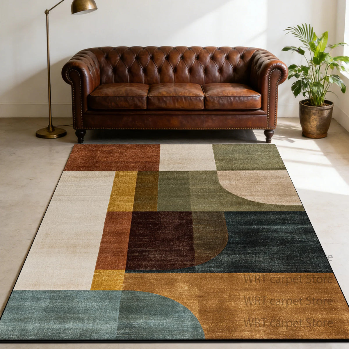 Stylish Geometric Washable Non Slip Area Rug For Home Decor