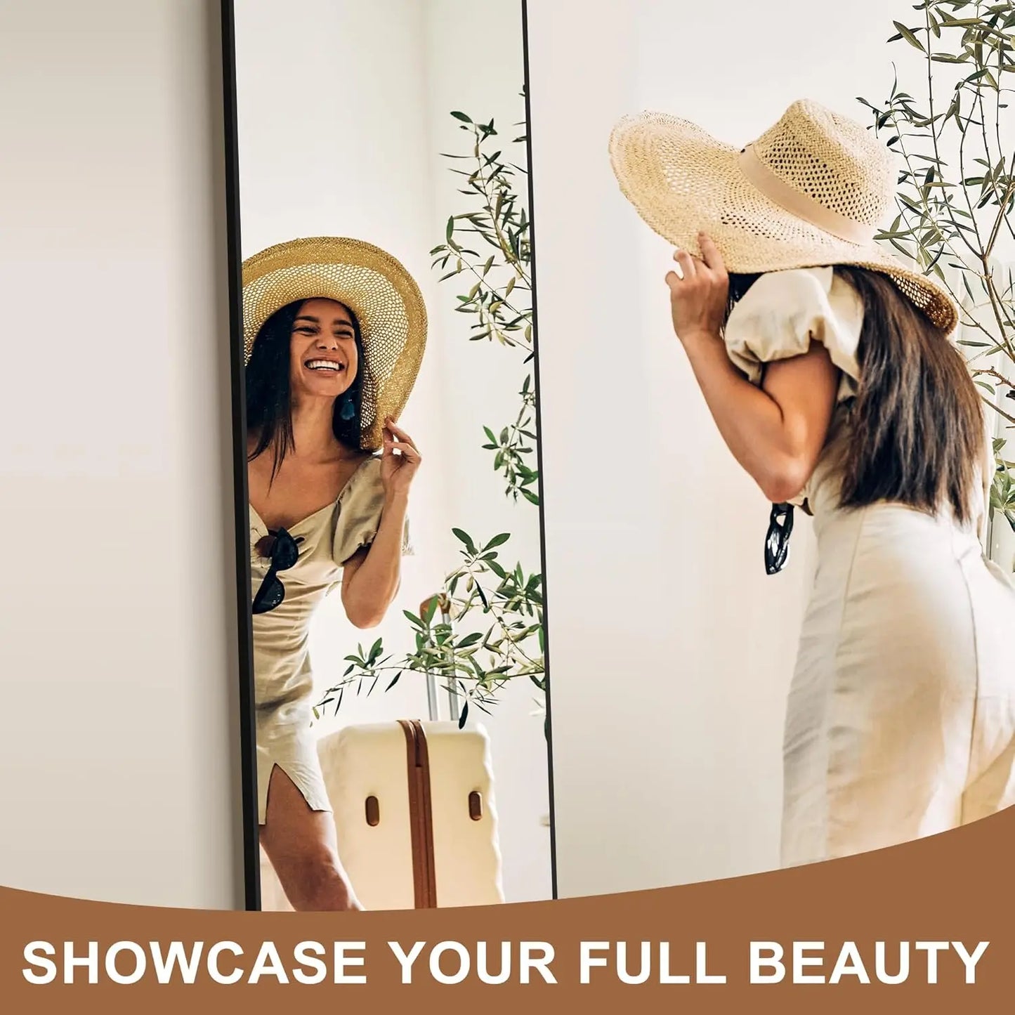 Mirror Full Length,Standing Mirror Full Body,Large Floor with Stand for Wall Entryway Door Bedroom Bathroom Living Room