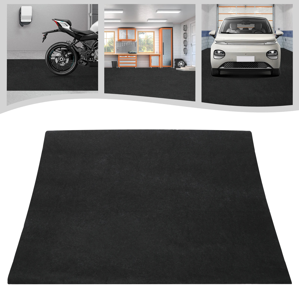 Waterproof Garage Floor Mat, Non-Slip Oil Resistant Pe Backing Mat For Garage, Workshop, Warehouse, Easy To Clean & Cut，Garage Floor Mat, Garage Non-Slip Mat, Floor Protection Mat