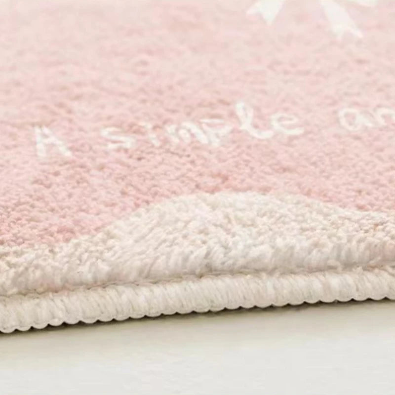 Pastoral Style Carpets for Living Room Pink Flowers Bedroom Decor Carpet Irregular Bedside Plush Rug Fluffy Soft Home Floor Mat