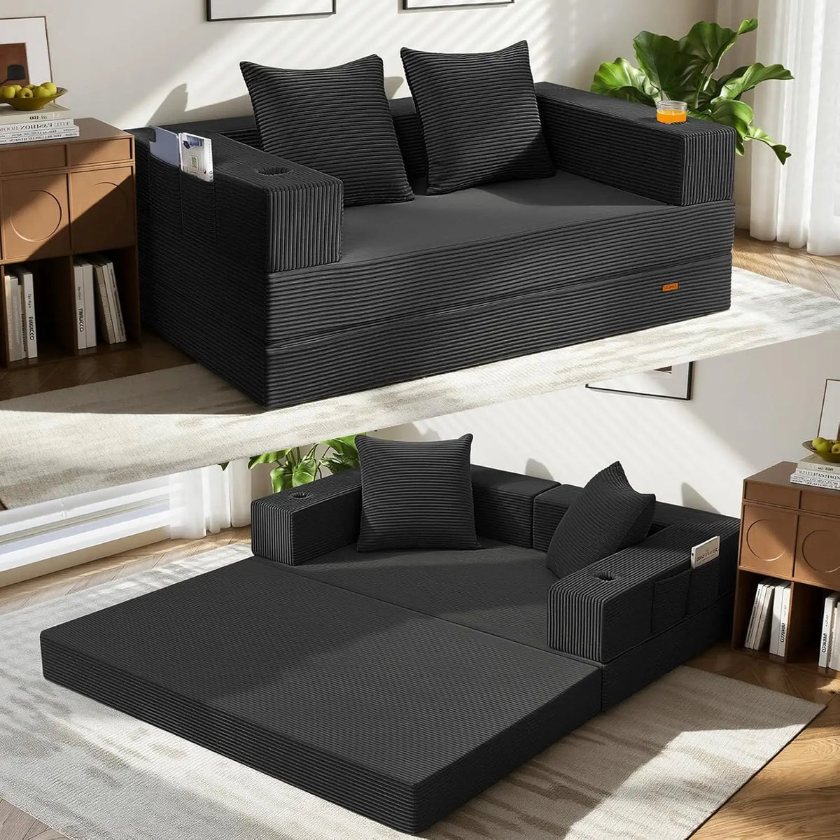 Novilla Low Profile Floor Sofa Bed Boneless Futon Couch