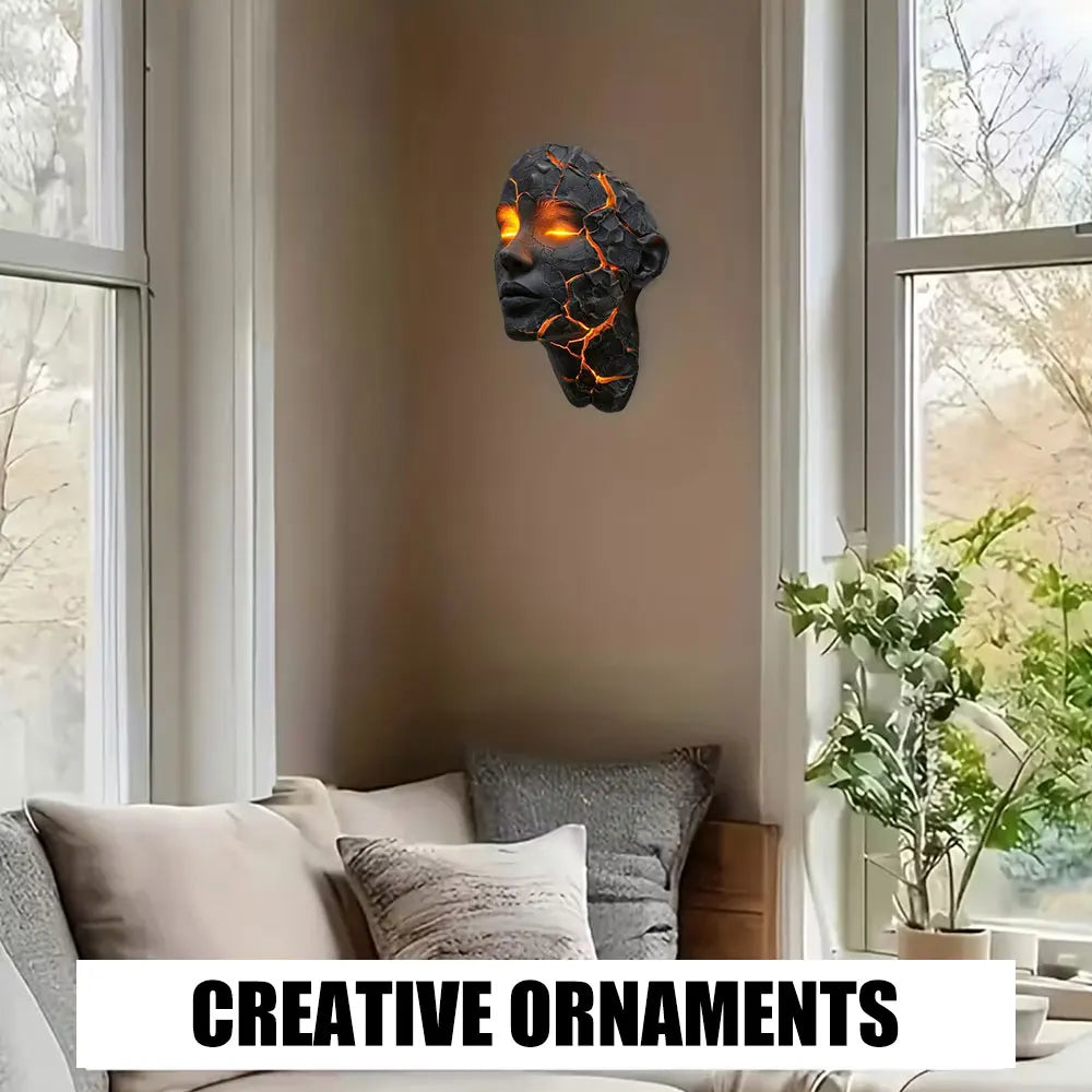 3D Broken Soul LED Wall Lamp For Bedroom Accent Lighting