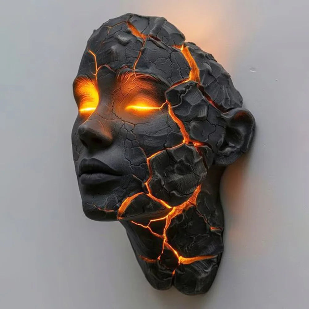 3D Broken Soul LED Wall Lamp For Bedroom Accent Lighting