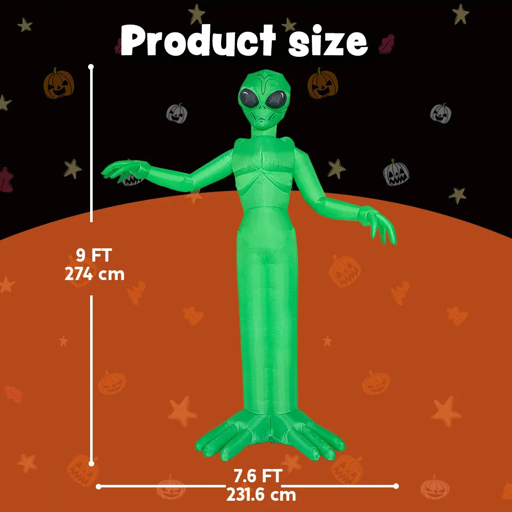 Halloween Alien Inflatable Outdoor Decoration With Built In Led Lights