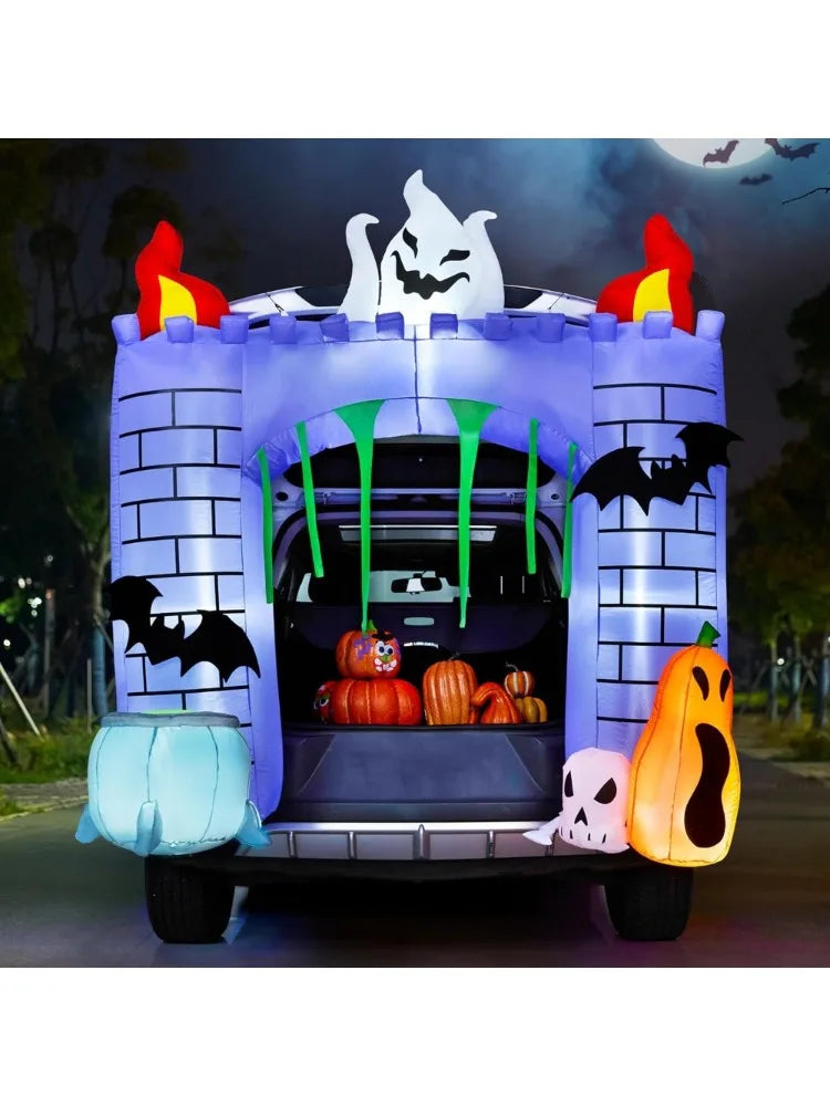 Halloween Inflatable Haunted Castle Outdoor Decor With Built Leds