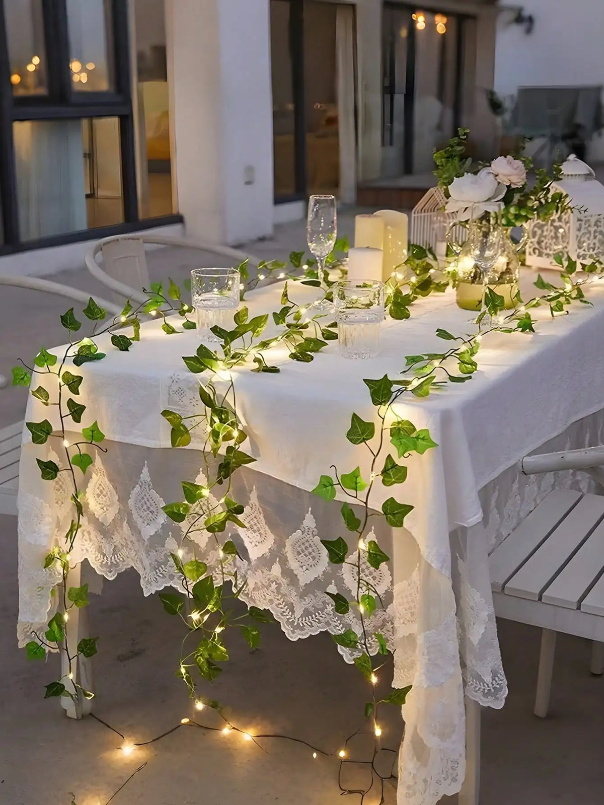 32.81ft 100 LED Ivy Lights, Vine Shaped, Battery Powered, Leaf Design, Suitable For Bedroom, Room, Wall, Garden, Garden Decor, Party