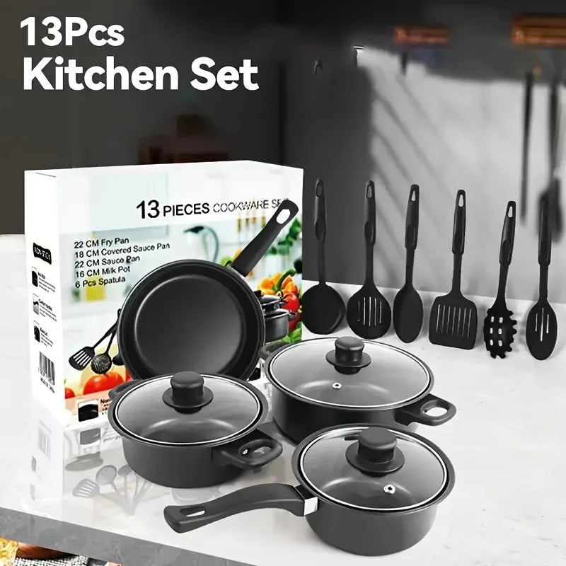 AEHOME Stainless Steel Nonstick Cookware Set With Kitchen Utensils