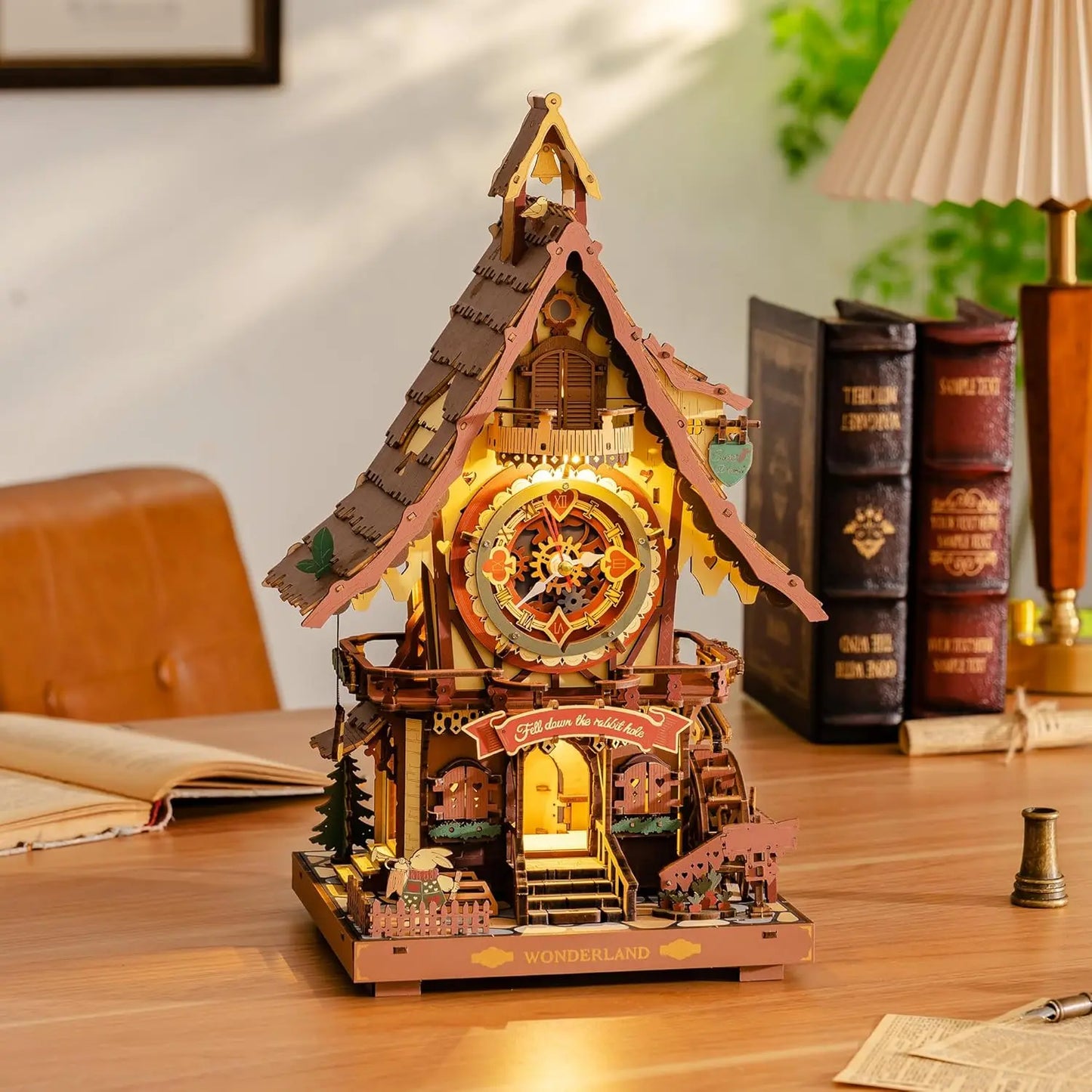 Robotime Rokr 3D Wooden Puzzle Cuckoo Clock Kit Black Forest Style with Working Bird  DIY Clock Model Kit for Kids Adults Model